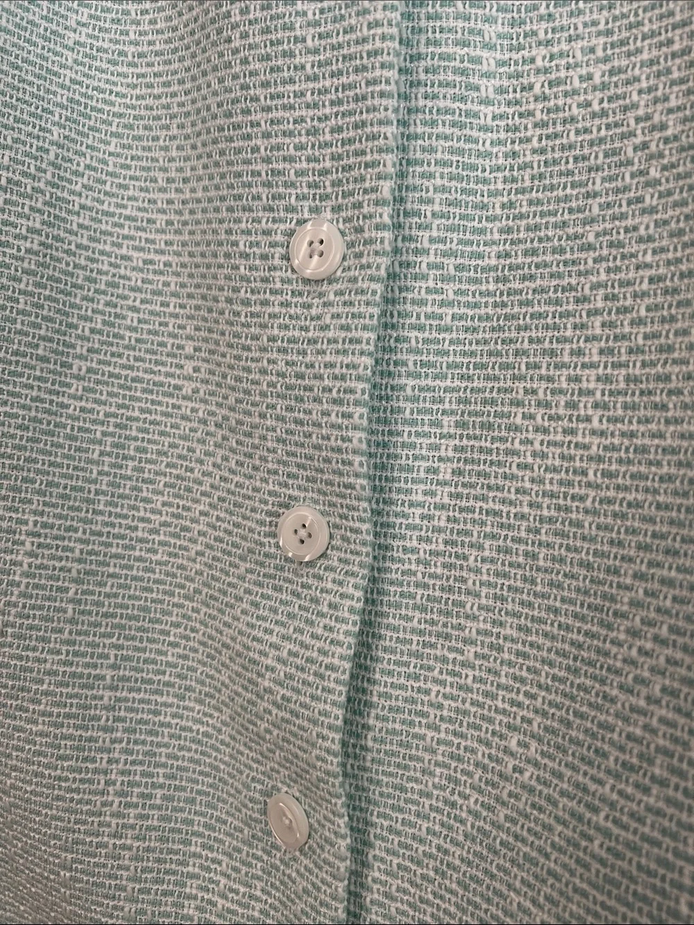 J.Crew NWT Size 00 Mint Green Tweed Button Front Sleeveless Mini Dress $128